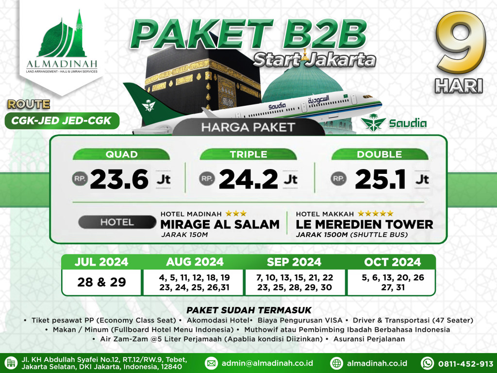 PAKET B2B 9D AL SALAM - LE MEREDIEN