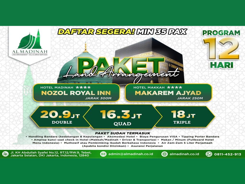 Paket LA Program 12D - NOZOL ROYAL INN [5N] & MAKAREEM AJYAD [5N]