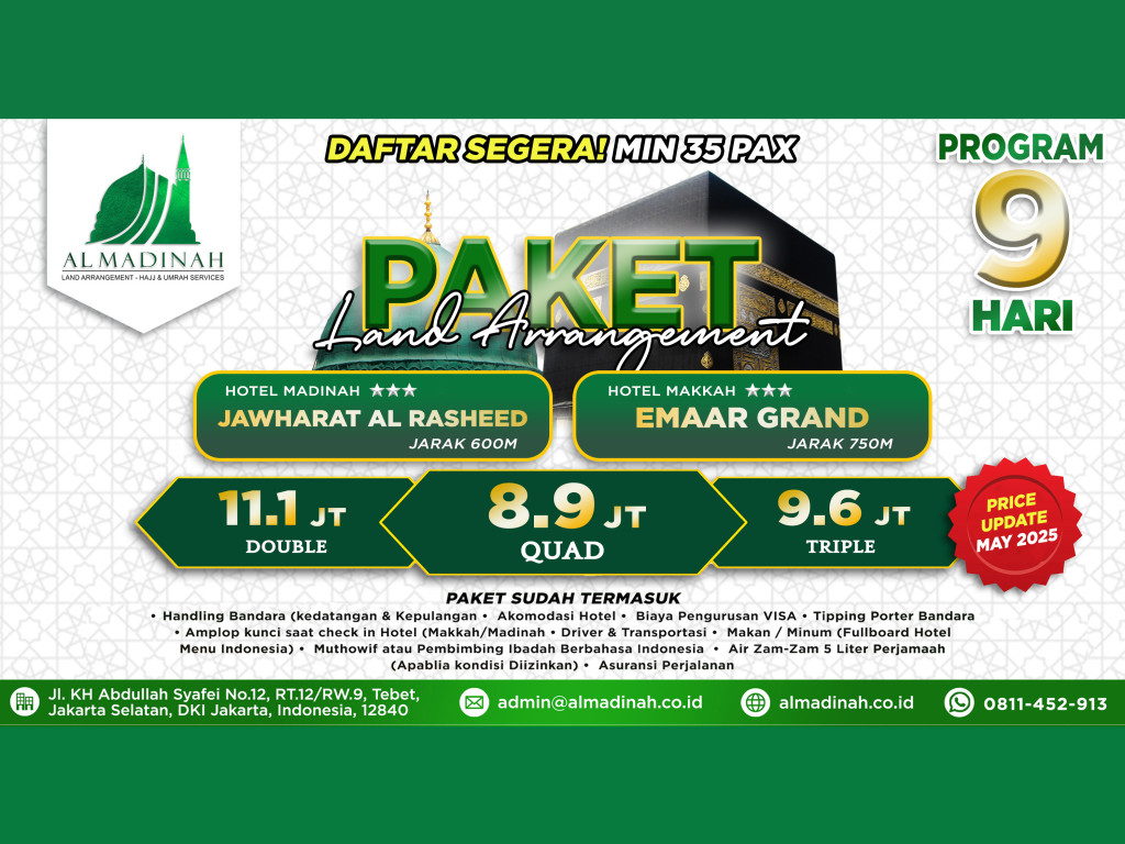 PAKET LA 9D JAWHARAT AL RASHEED [3N] & EMAAR GRAND [4N]