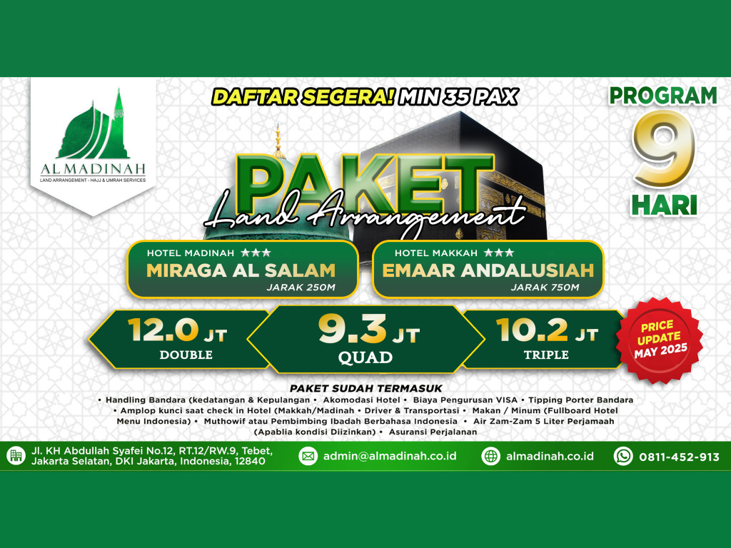 Paket LA Program 9D - MIRAGE AL SALAM [3N] & EMAAR ANDALUSIA [4N]