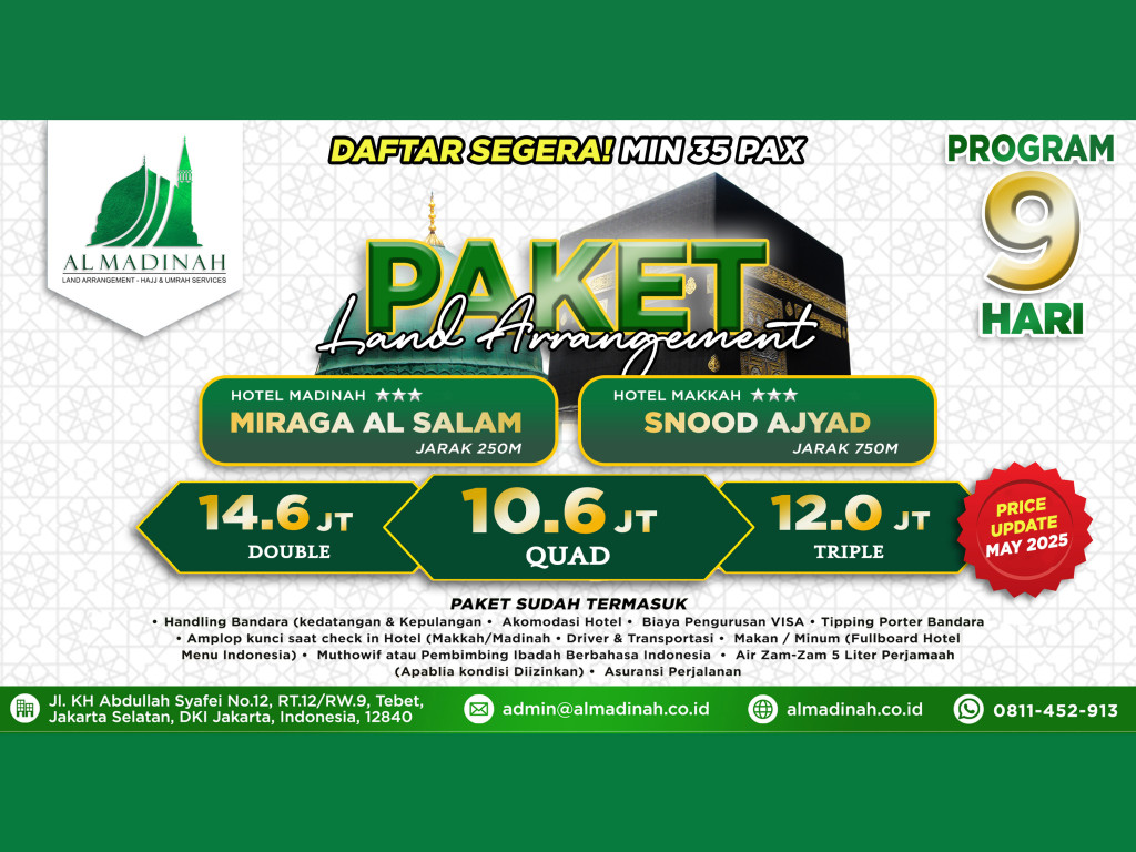 Paket LA Program 9D - MIRAGE AL SALAM [3N] & SNOOD AJYAD [4N]