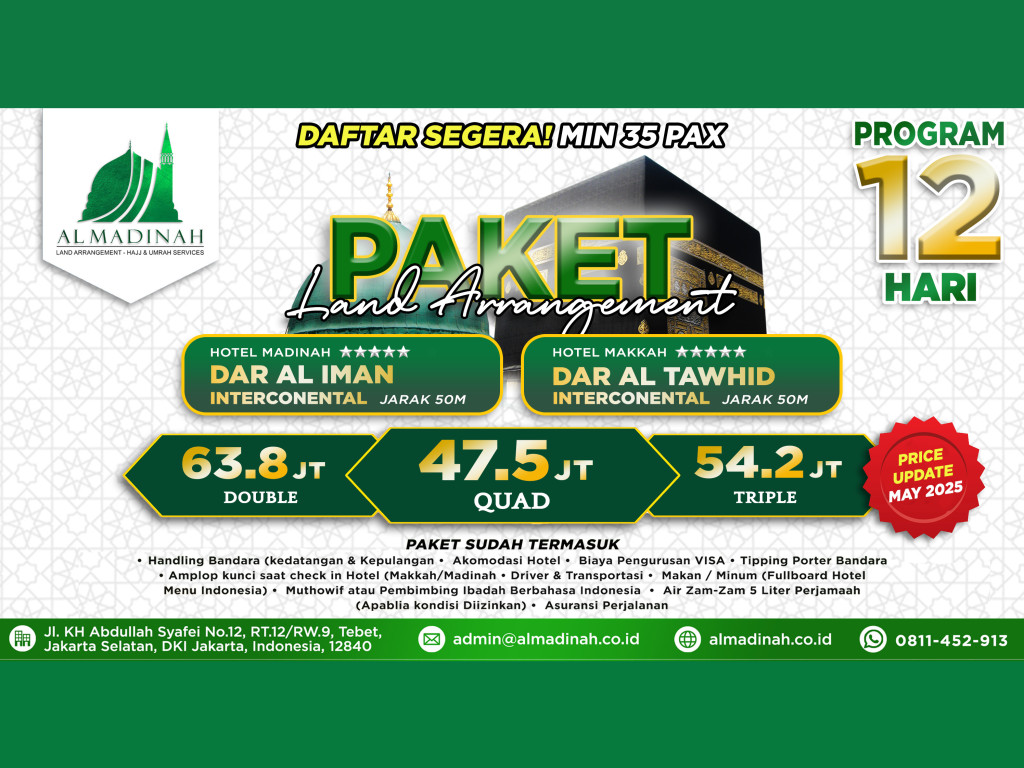 Paket LA Program 12D - DAR AL IMAN [5N] & DAR AL TAWHID [5N]