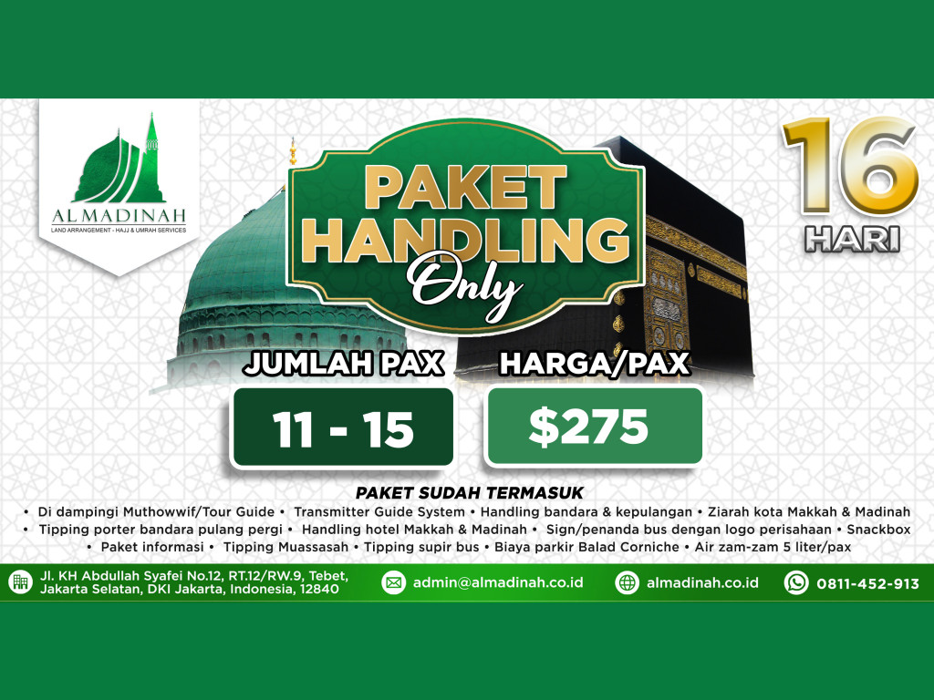 Handling Only Program 16D [11-15 Pax]