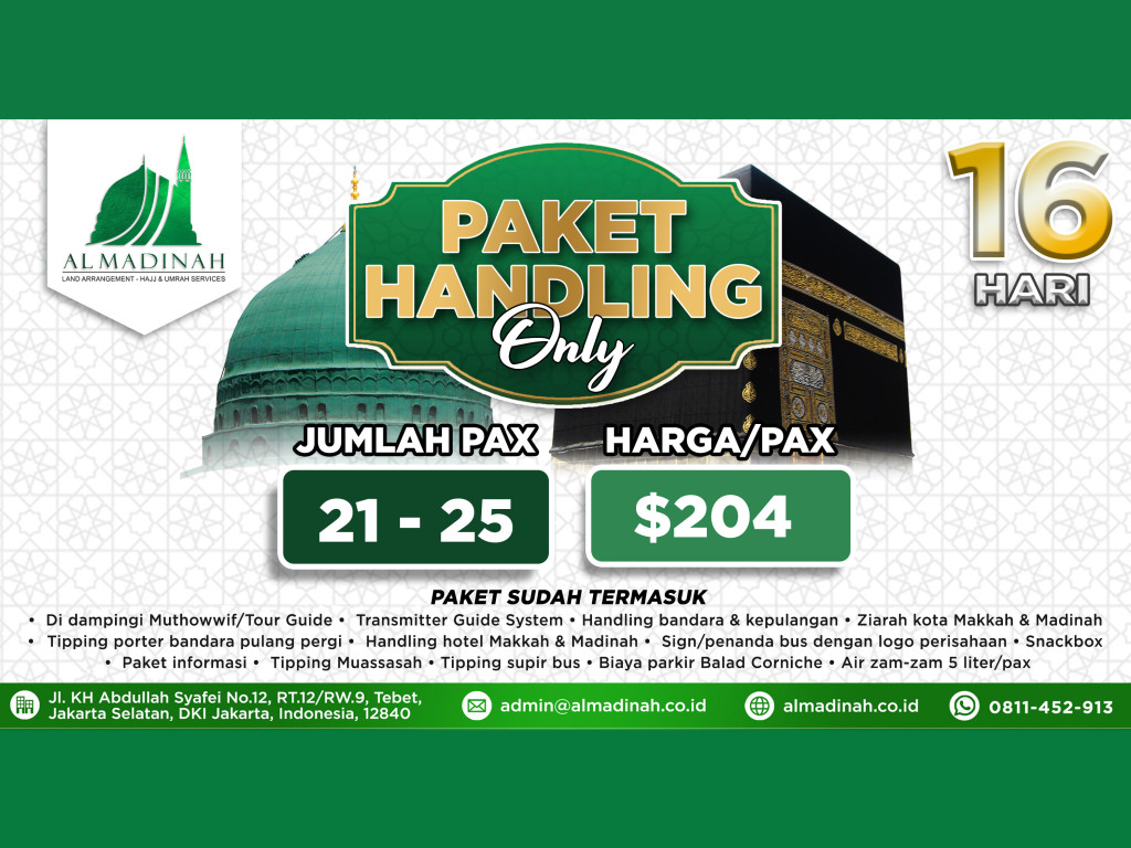 Handling Only Program 16D [21-25 Pax]