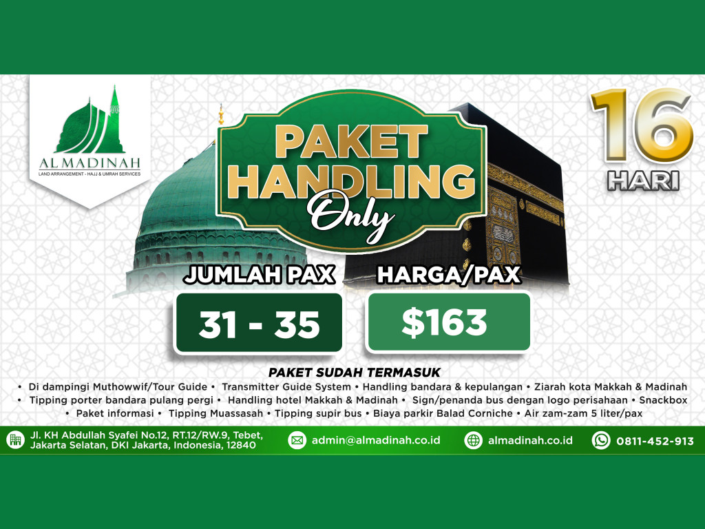 Handling Only Program 16D [31-35 Pax]