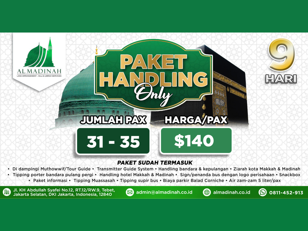 Handling Only Program 9D [31-35 Pax]