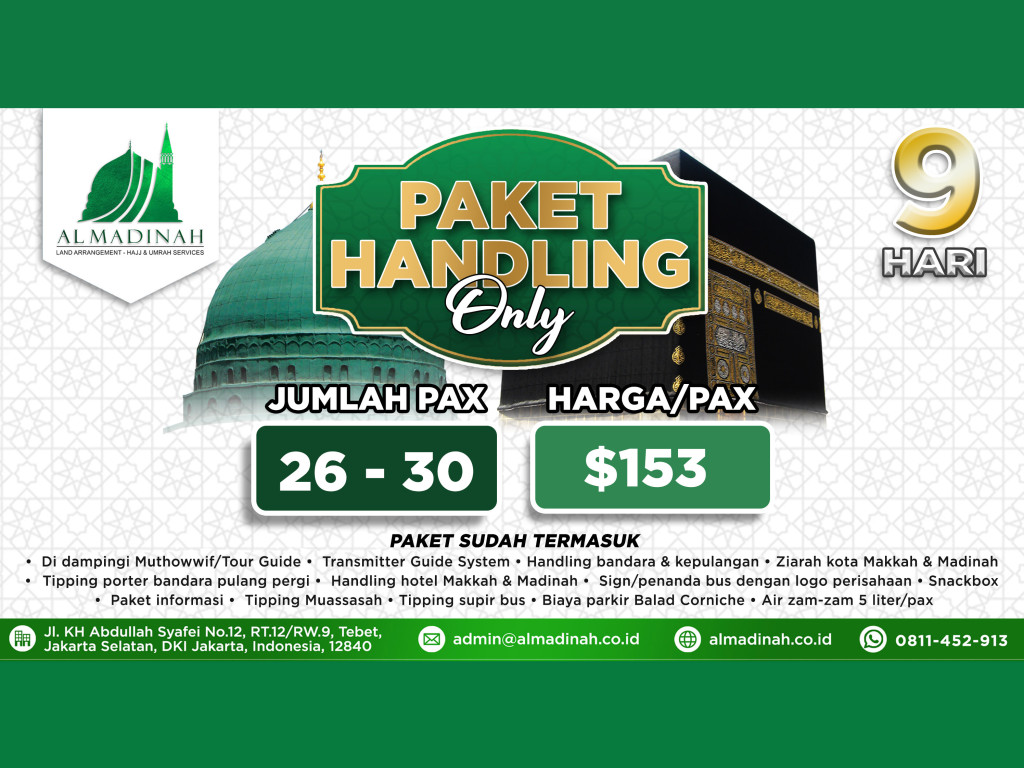 Handling Only Program 9D [26-30 Pax]