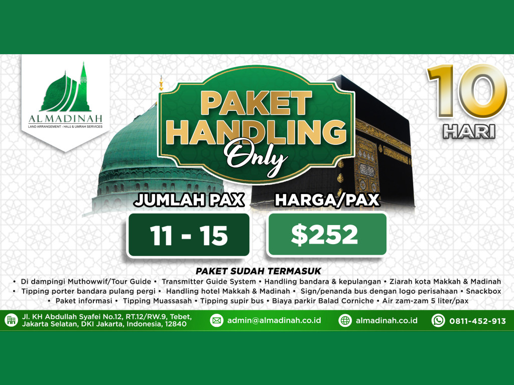 Handling Only Program 10D [11-15 Pax]