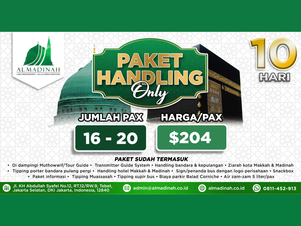 Handling Only Program 10D [16-20 Pax]